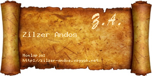 Zilzer Andos névjegykártya